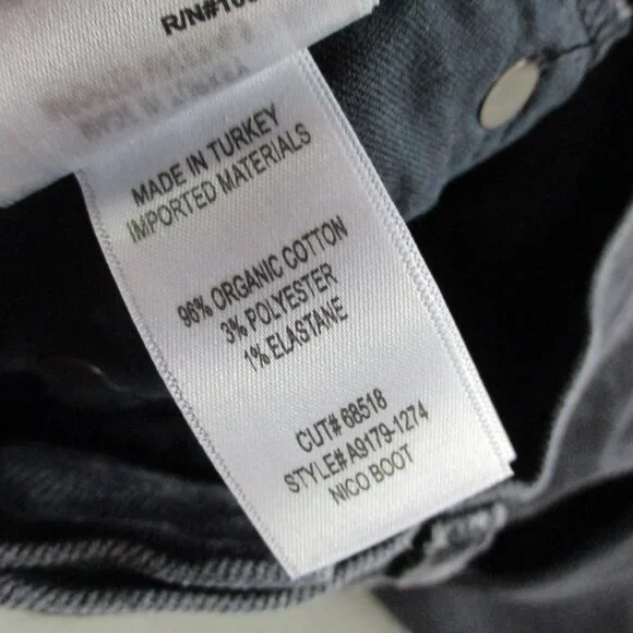 Agolde Jeans Womens 27 Black Denim Nico High Rise Slim Boot Hotline NWT $218 - Picture 13 of 15